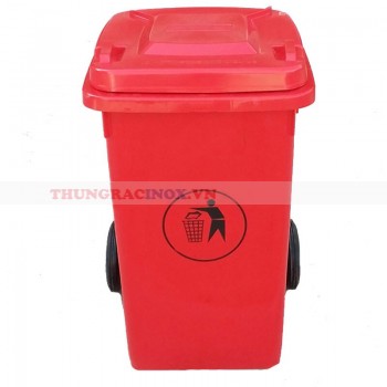 thùng rác nhựa 90 lít màu đỏ