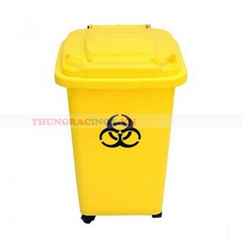 thùng rác 60 lít màu vàng