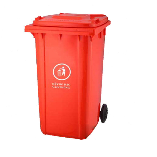 thùng rác nhựa màu đỏ 240L