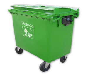 Thùng rác nhựa HDPE 660L màu xanh