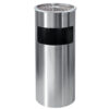 Thùng rác inox tròn có gạt tàn Ø25