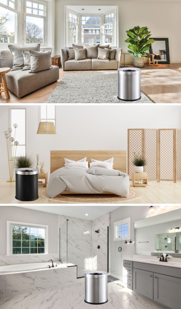 Thùng rác nắp hở phù hợp rác thải khô